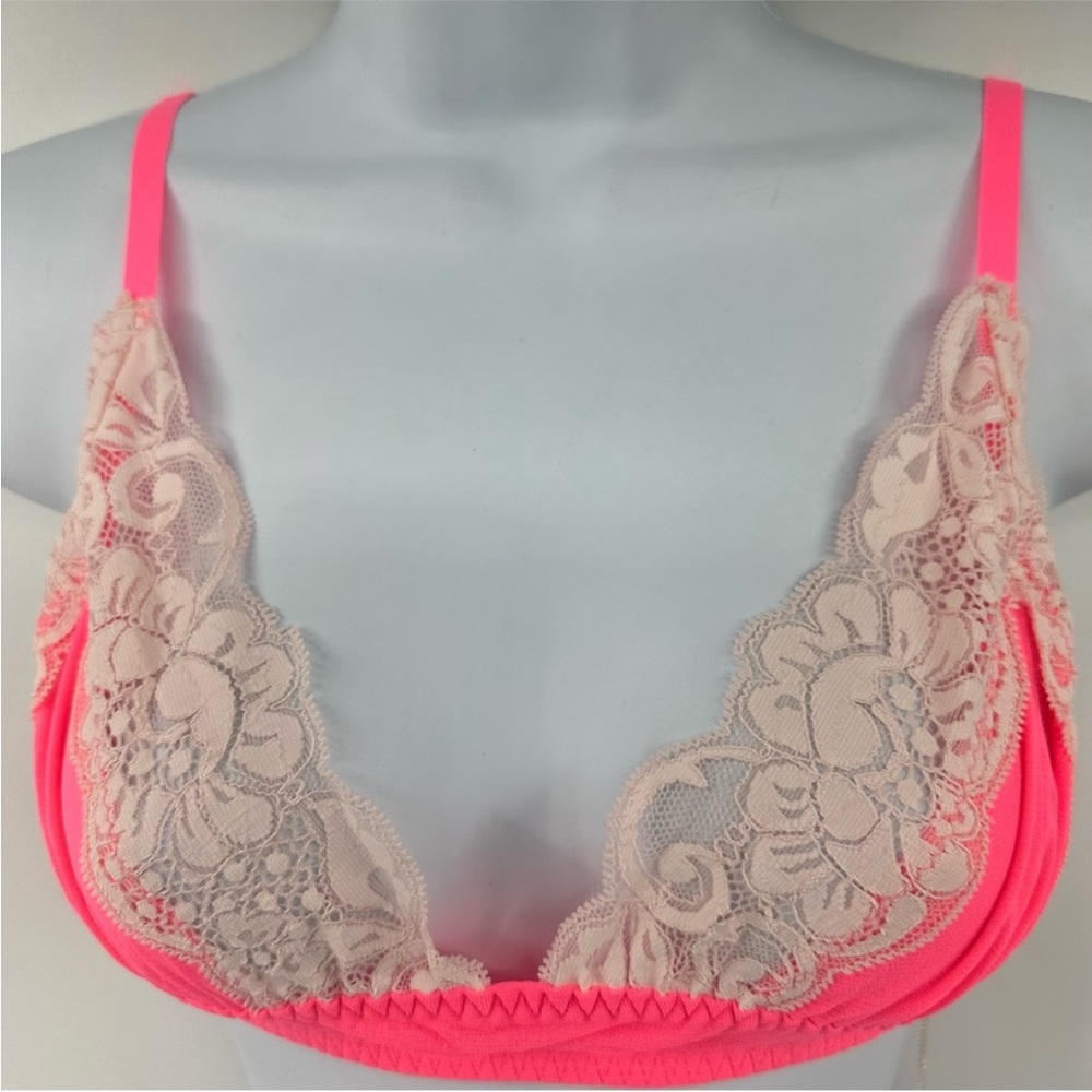 Free People x Hah On The Double Bralette Bubblegum Pink Neon XS New with Tags - Picture 8 of 13